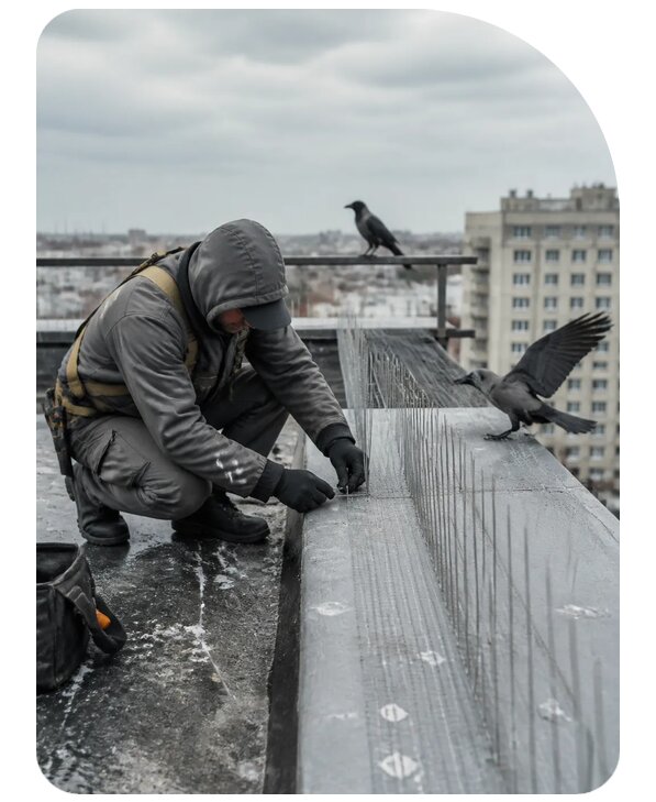 Защита от ворон под ключ в Арсеньеве по цене от 5140 р. | Сенат-Рсн